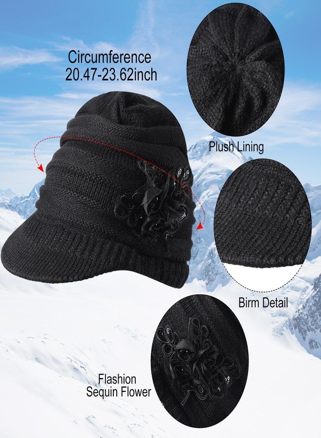 Cuffbow 6 Pieces Winter Hat Scarf Gloves Knit Women Warm Sets Beanie Hat Touchscreen Gloves Ear Muffs Warmer Neck Scarves Socks Sets Gifts for Women Men - Image 2
